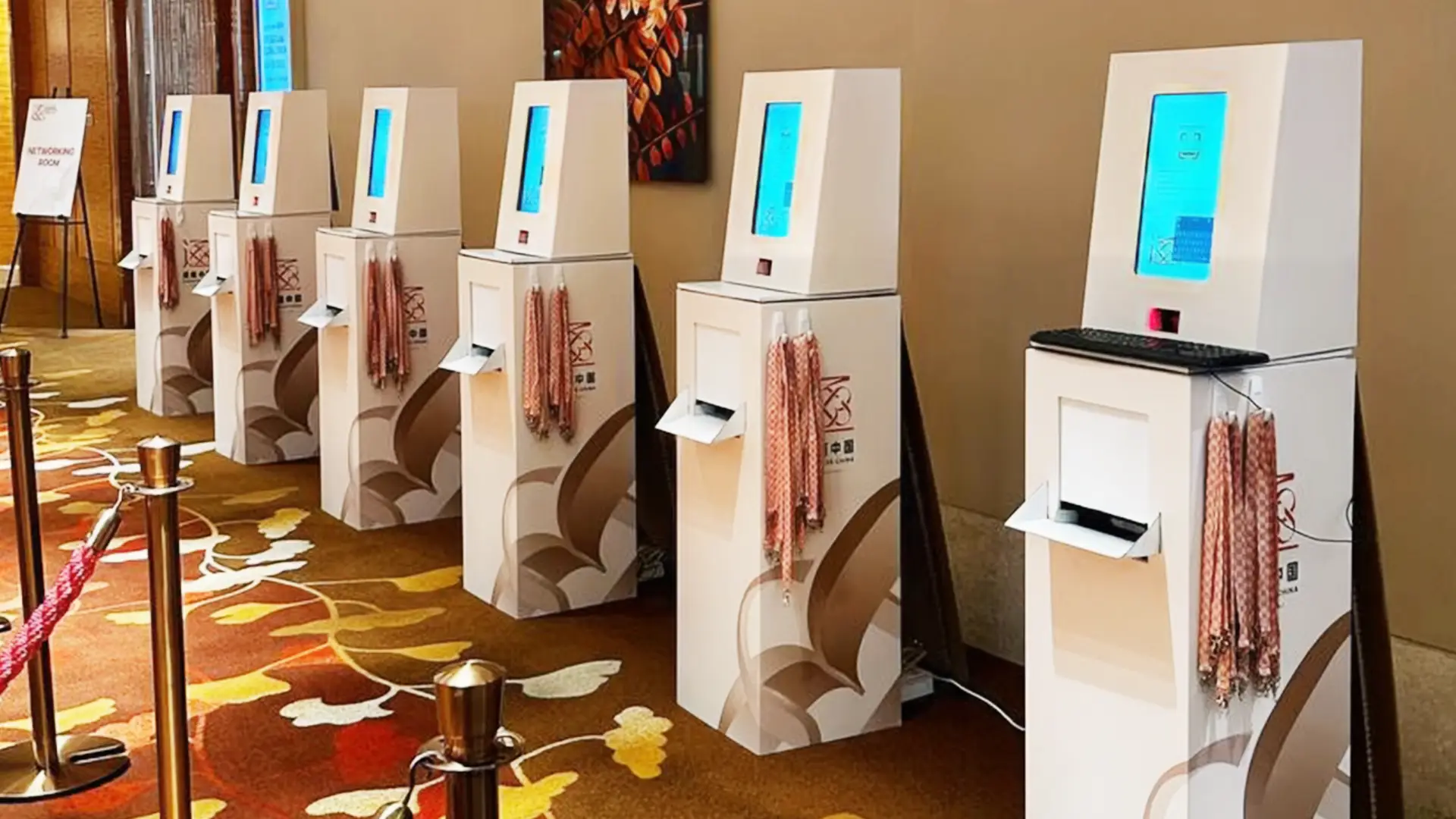 Self-service QR check-in kiosk at a Thai event