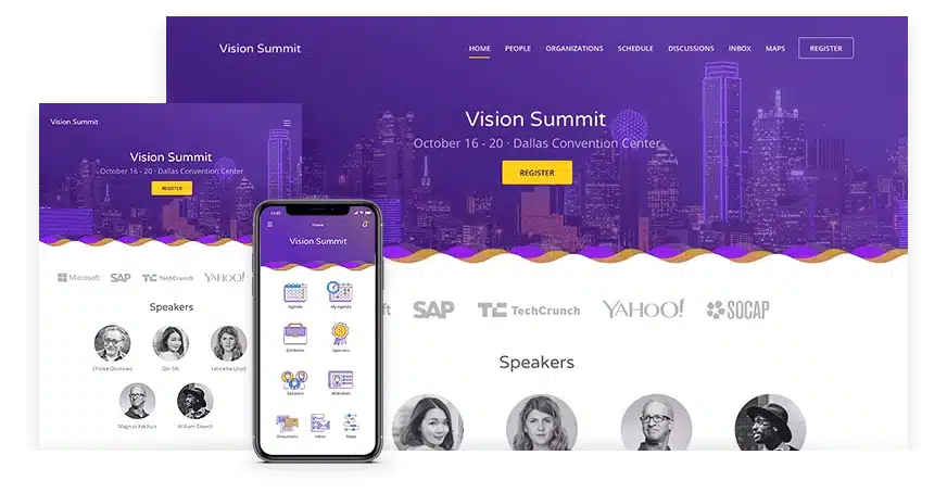 Branded event registration website built by Klobbi